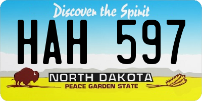 ND license plate HAH597