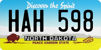 ND license plate HAH598