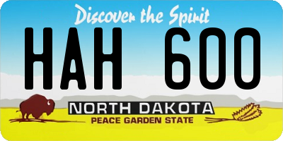 ND license plate HAH600