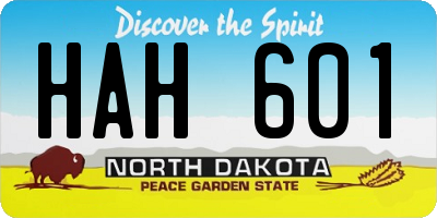 ND license plate HAH601