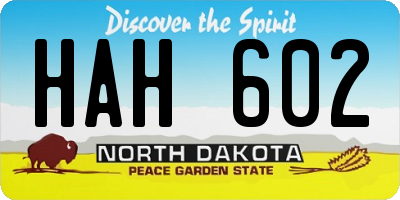 ND license plate HAH602