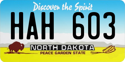 ND license plate HAH603