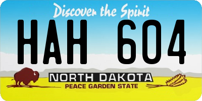 ND license plate HAH604