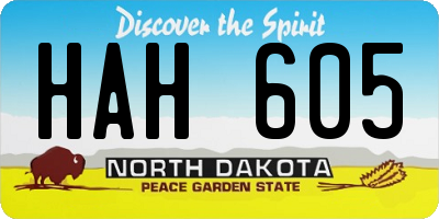 ND license plate HAH605