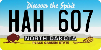 ND license plate HAH607