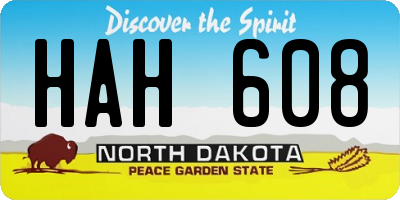 ND license plate HAH608