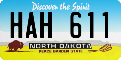 ND license plate HAH611