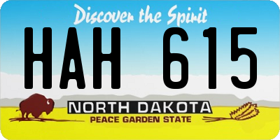 ND license plate HAH615