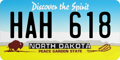 ND license plate HAH618