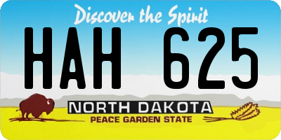 ND license plate HAH625