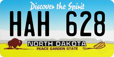 ND license plate HAH628