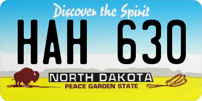 ND license plate HAH630