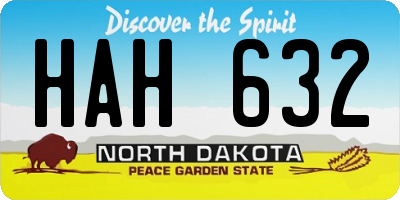 ND license plate HAH632