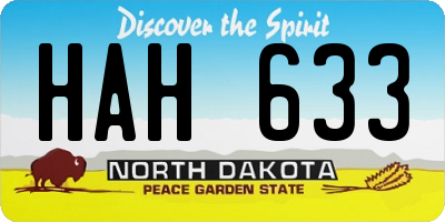 ND license plate HAH633