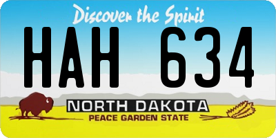 ND license plate HAH634