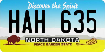 ND license plate HAH635