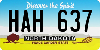 ND license plate HAH637