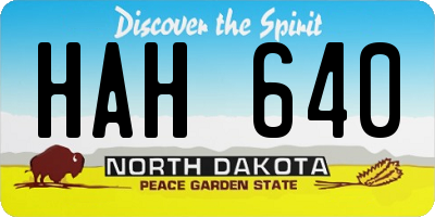 ND license plate HAH640