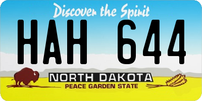 ND license plate HAH644