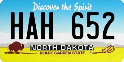 ND license plate HAH652