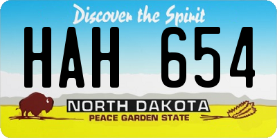 ND license plate HAH654