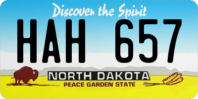 ND license plate HAH657