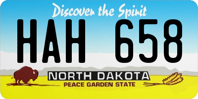 ND license plate HAH658