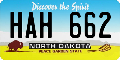 ND license plate HAH662