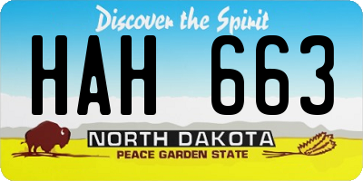 ND license plate HAH663