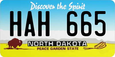 ND license plate HAH665