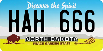 ND license plate HAH666