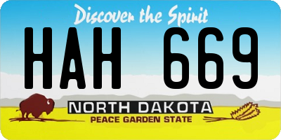 ND license plate HAH669