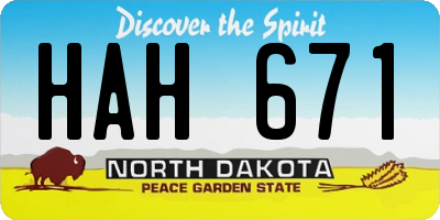 ND license plate HAH671