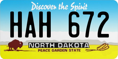 ND license plate HAH672