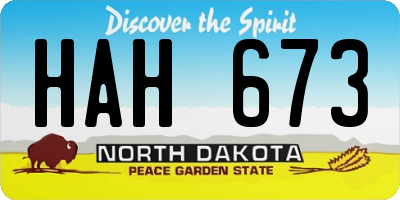 ND license plate HAH673