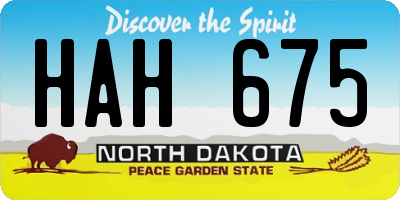 ND license plate HAH675