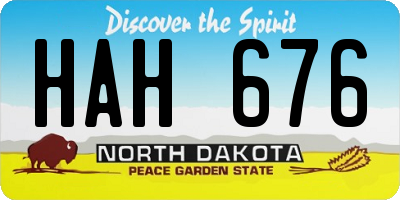 ND license plate HAH676