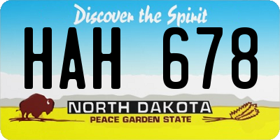 ND license plate HAH678