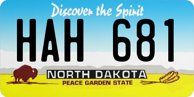 ND license plate HAH681