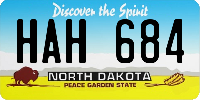 ND license plate HAH684