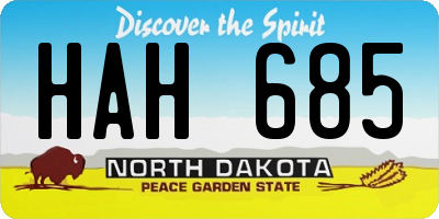 ND license plate HAH685