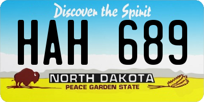 ND license plate HAH689