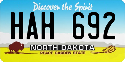 ND license plate HAH692