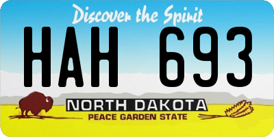 ND license plate HAH693