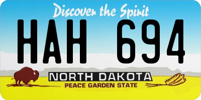 ND license plate HAH694