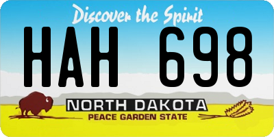 ND license plate HAH698