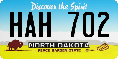 ND license plate HAH702