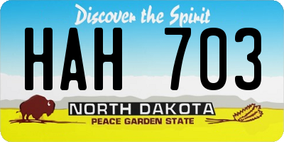 ND license plate HAH703