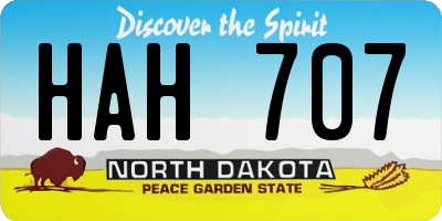 ND license plate HAH707