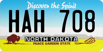 ND license plate HAH708